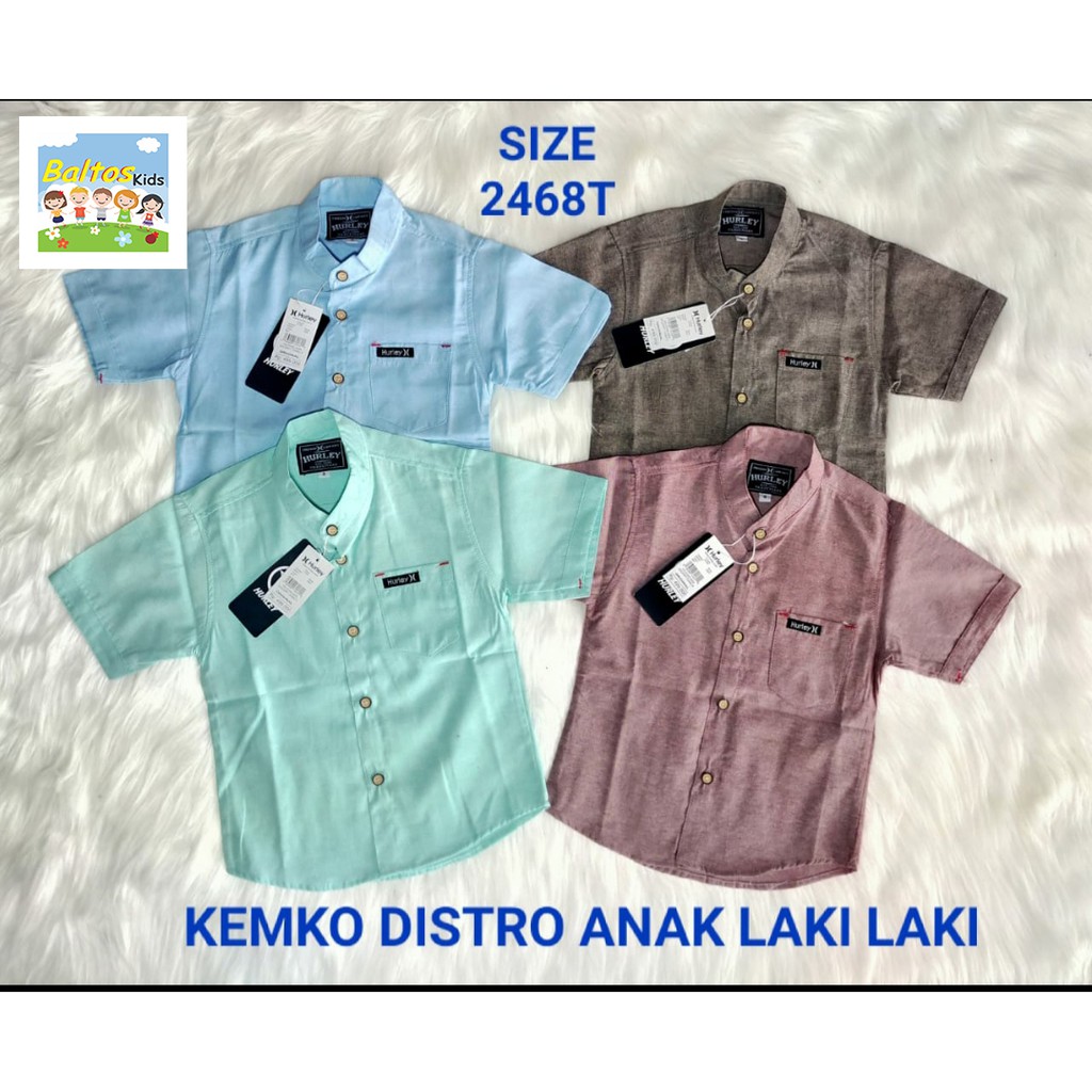 BALTOSKIDS KEMEJA POLOS ANAK LENGAN PENDEK SIZE 1-5 TAHUN KATUN OXFORD-1