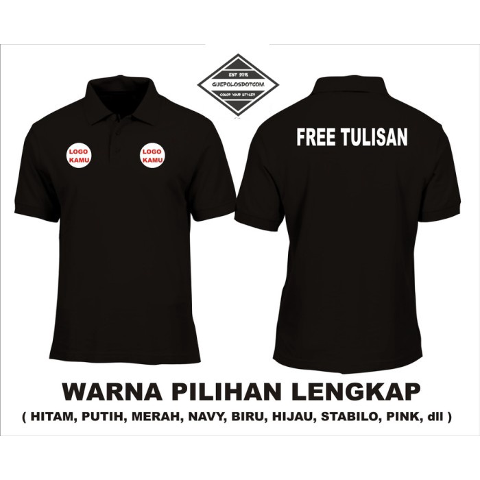 KAOS - BAJU KERAH CUSTOM FULL BORDIR - CUSTOM BORDIR POLO TSHIRT BORDIR CUSTOM - custom KAOS KERAH b