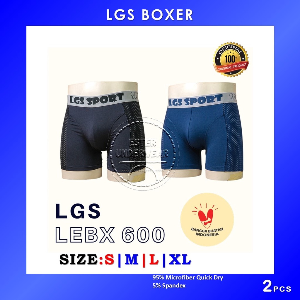 Celana Boxer Pria LGS  600 ISI 2Pcs |Celan Boxer LGS SPORT