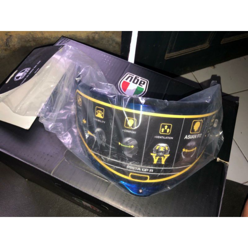 visor iridium blue race agv pista gpr /gprr race 3 (aftermarket)