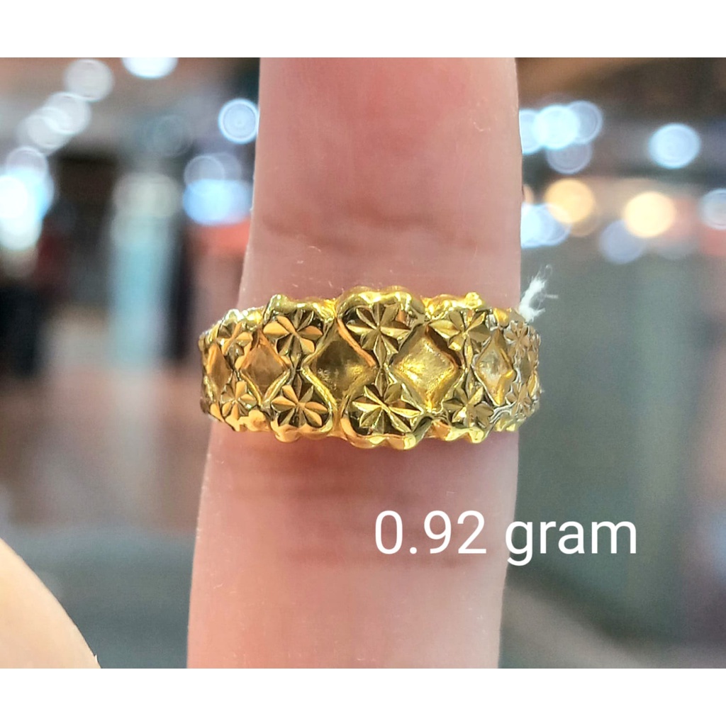 Cincin Anak Emas Full Ukir Kadar 70% 0.92 Gram