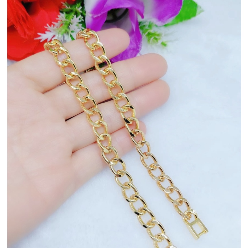 Gelang rantai polos lapis emas perhiasan xuping K23,24