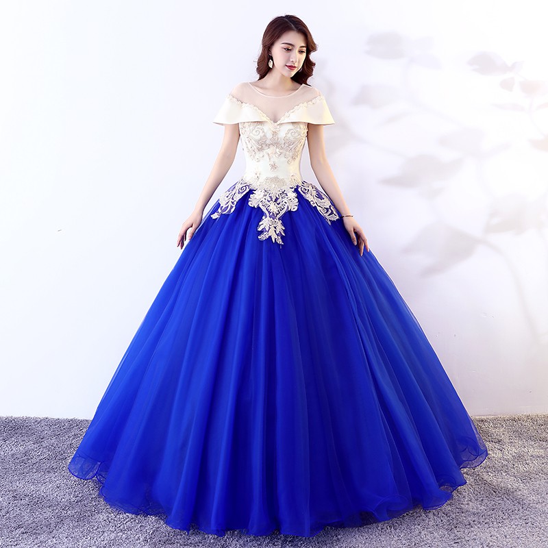 Wedding Gown Quinceanera Dresses Gown Robe De Bal Sweet Cap Sleeve Party Prom Ball Gown 2021