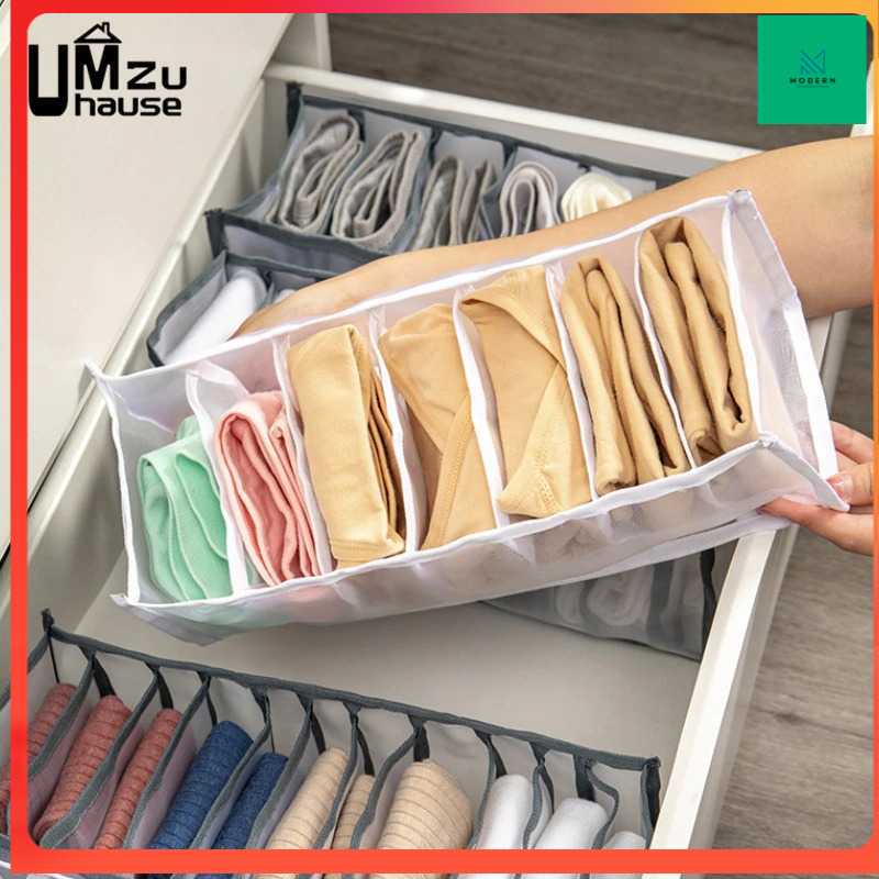 TD-DA UMZuhause Kotak Sekat Pakaian Organizer Storage Bra Box 7 Grid - M1467