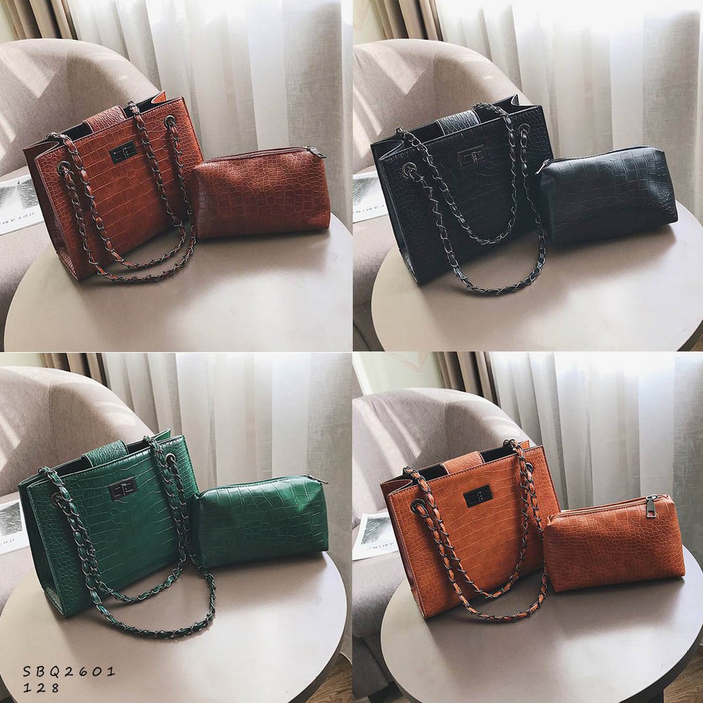 SBQ2601 Tas  selempang  sling bag 2in1 import cantik wanita  