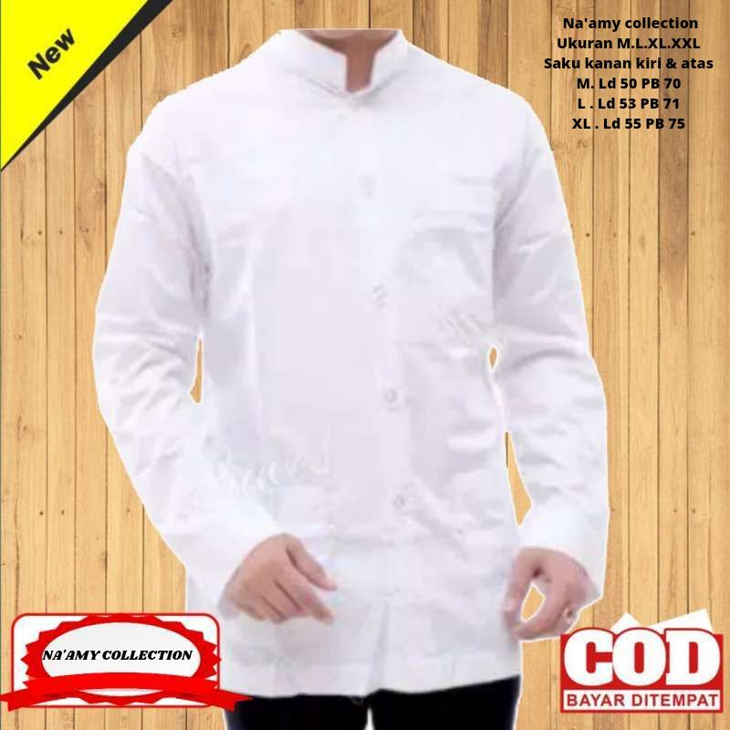 baju Koko haibah polos / baju Koko putih polos