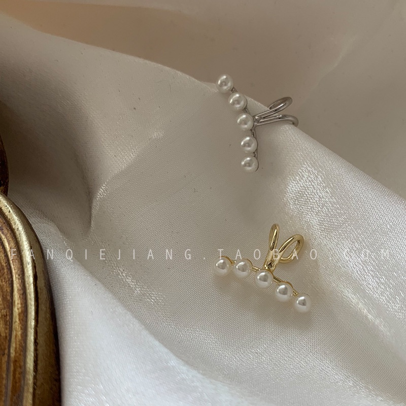 Pearl telinga tulang Klip Tanpa tindik wanita telinga tulang klip wanita tinggi rasa anting-anting J