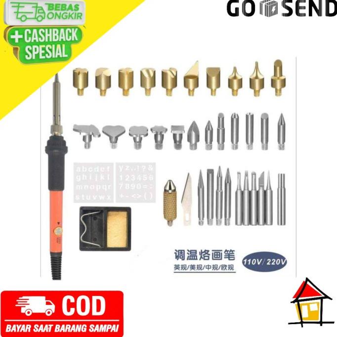 

DGKS Solder Alat Lukis Wood Burning Pen Pyrography 37 Set