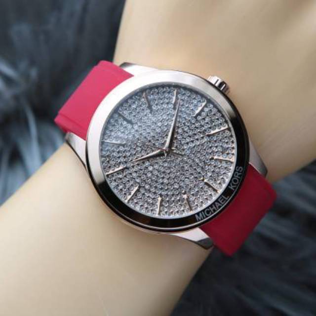 JAM TANGAN MK RUBBER TANGGAL NEW