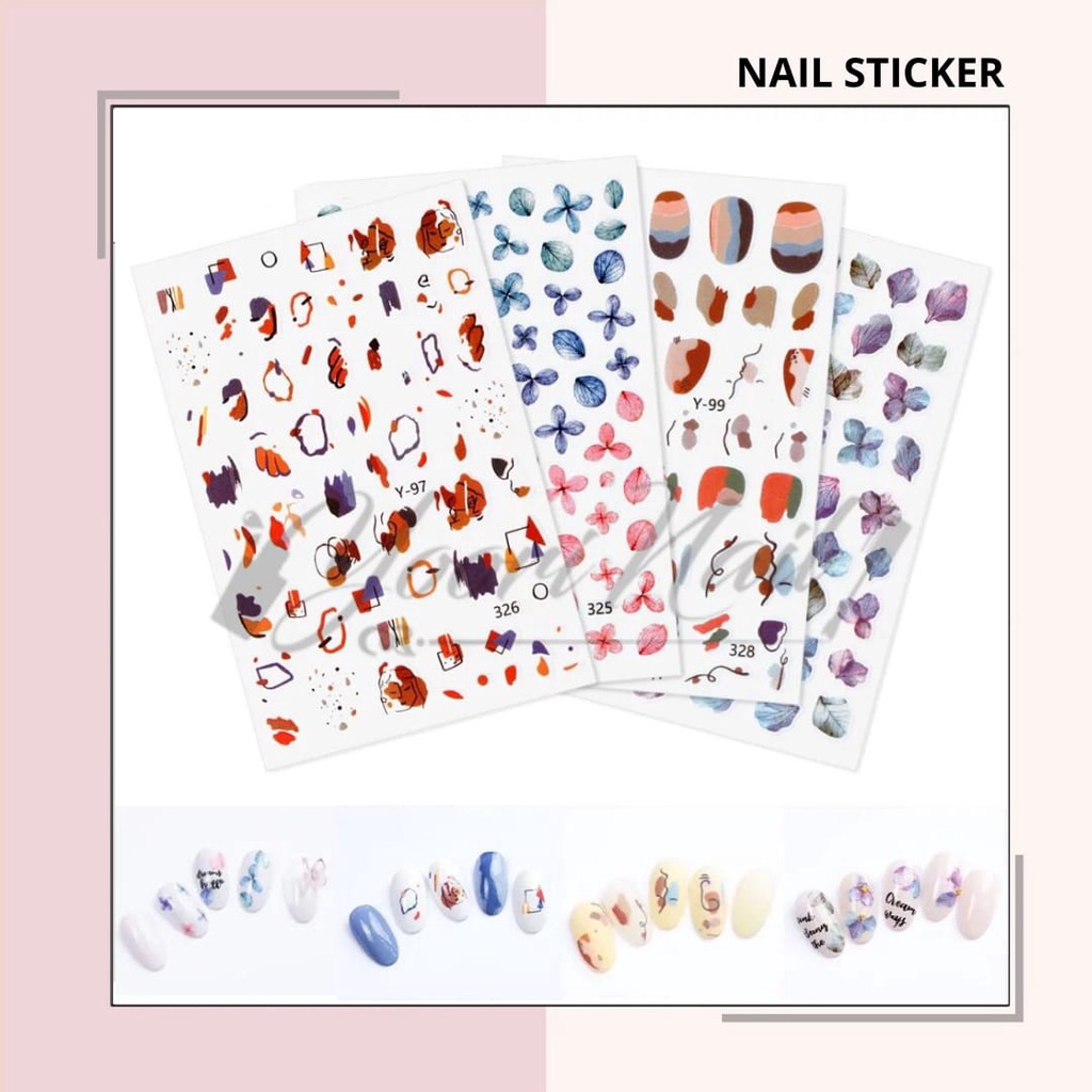 Nail Sticker Abstrak Stiker Kuku Dekorasi Face Tribal Motif Wajah Dekorasi Nail Art