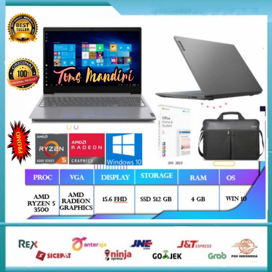 Lenovo V15-ADA AMD Ryzen 5 3500AU/4 Gb/512Gb SSD/W10+OHS/15.6" FHD IPS