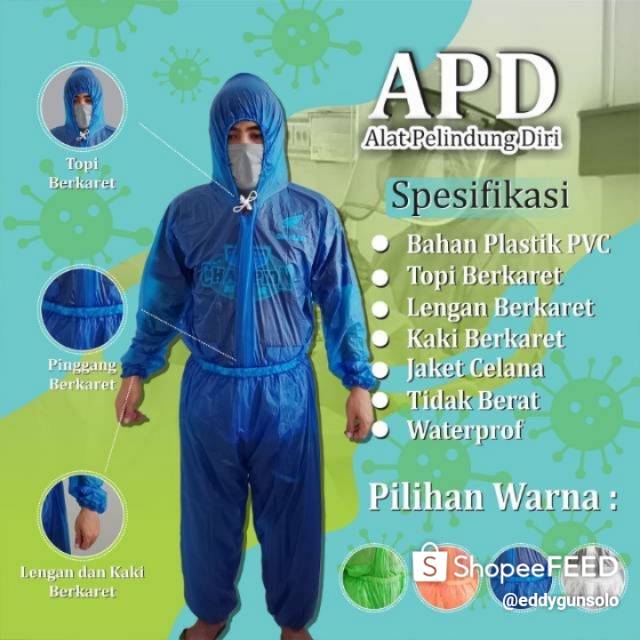 Baju APD plastik bahan PVC untuk tenaga medis