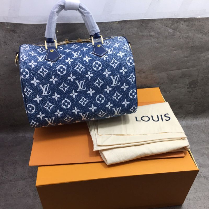 Lv Speedy Bandouliere 25 Denim Jacquard