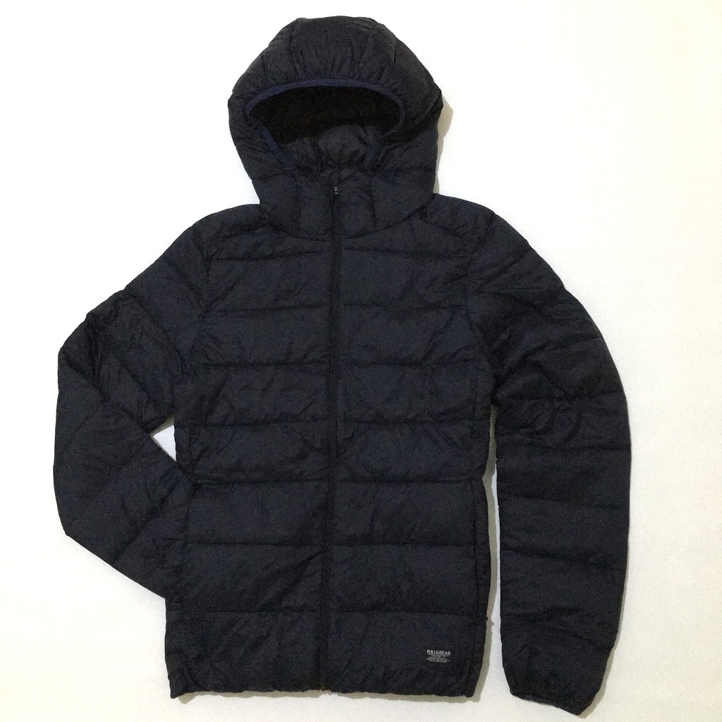 Pull & bear Pull and Bear Lightweight Puffer Jacket Jaket with Hoodie - Black