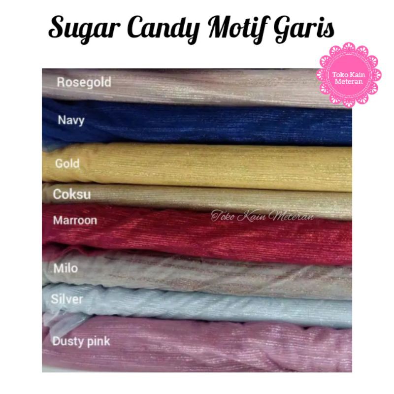 KAIN TILE SUGAR CANDY CRUSH MOTIF GARIS HUJAN
