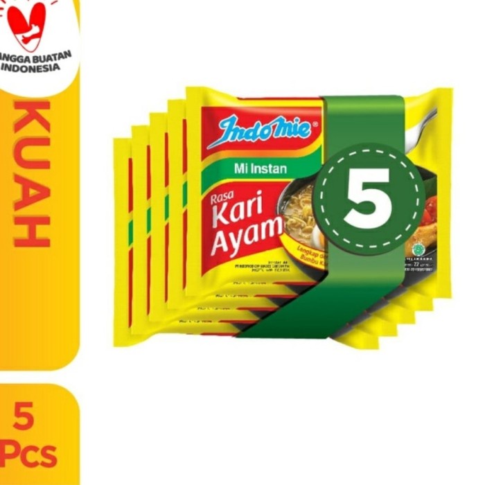 

indomie kuah kari ayam 5 pcs