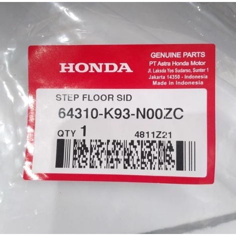 LANTAI PIJAKAN KAKI FOOTSTEP DEPAN ATAS SCOOPY FI ESP 2017 HITAM ORI ORIGINAL HONDA 64310-K93-N00ZC