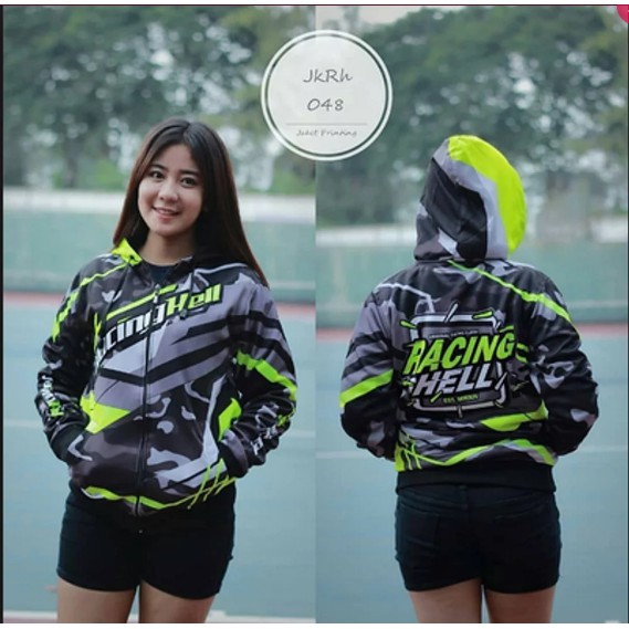 JAKET RACING HELL ABU HIJAU DESAIN CUSTOM