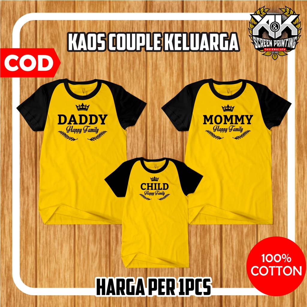 BAJU COUPLE KELUARGA HAPPY FAMILY KAOS COUPLE KELUARGA