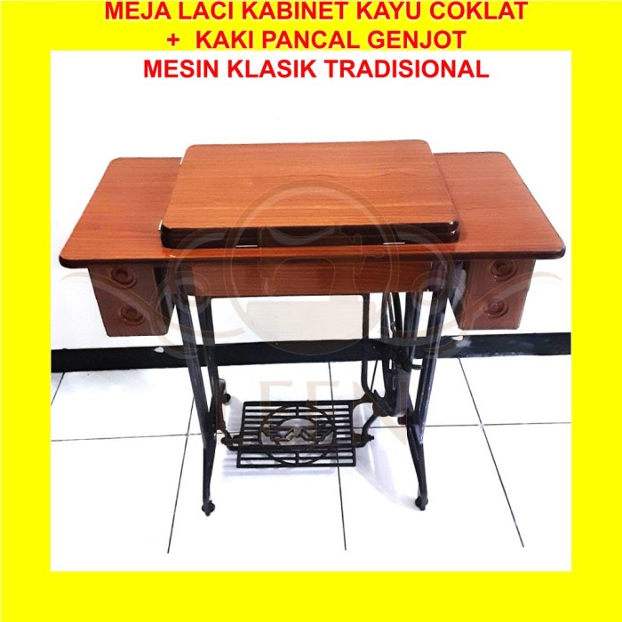 Meja Laci Kabinet Kaki Pancal Genjot SET Mesin Jahit Tradisional LEEN