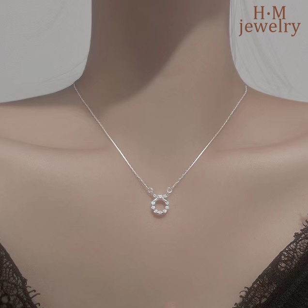 Kalung Rantai Clavicle Simple Desain Pita Hias Berlian Untuk Wanita 2022