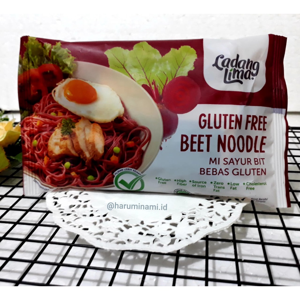 

GLUTEN FREE BEET VEGAN NOODLE-Mie Vegan Bebas Gluten Ladang Lima (Mie Sayur Bit)