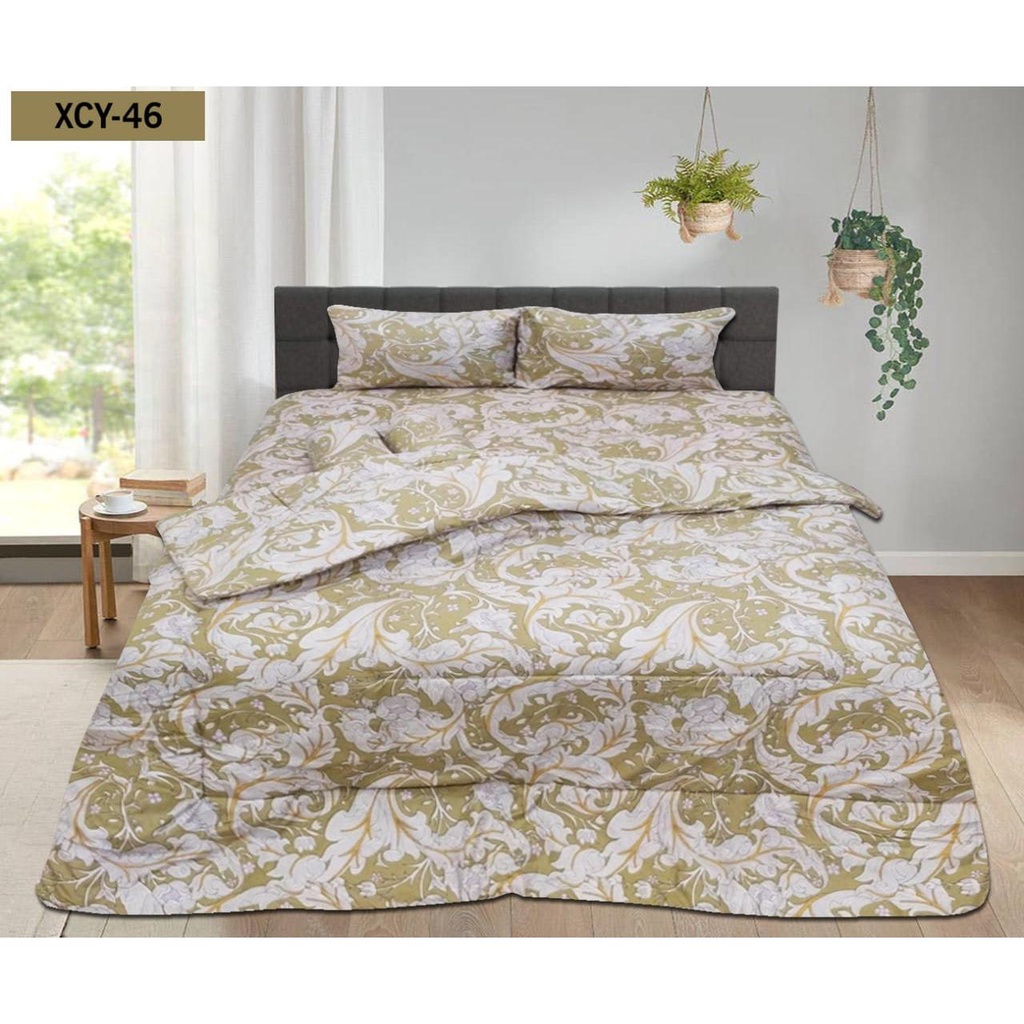 BEDCOVER 180x200 motif Daun  Daun klasik bahan katun halus