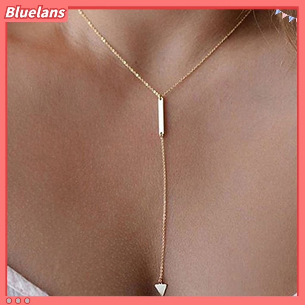 Kalung Dengan Liontin Bentuk Segitiga Geometris Bahan Alloy Anti Karat Untuk Wanita