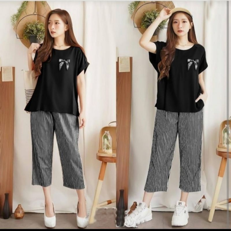 Setelan Baju Celana Wanita Santai JUMBO