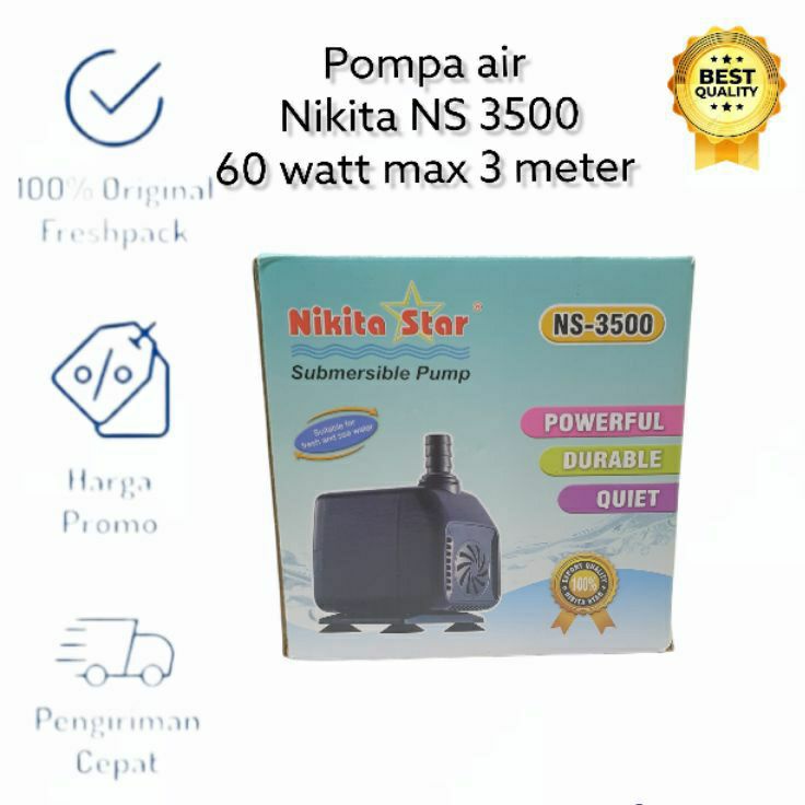 Pompa Nikita Star NS 3500 NS3500 Pompa celup Aquarium /kolam ikan/ hidroponik