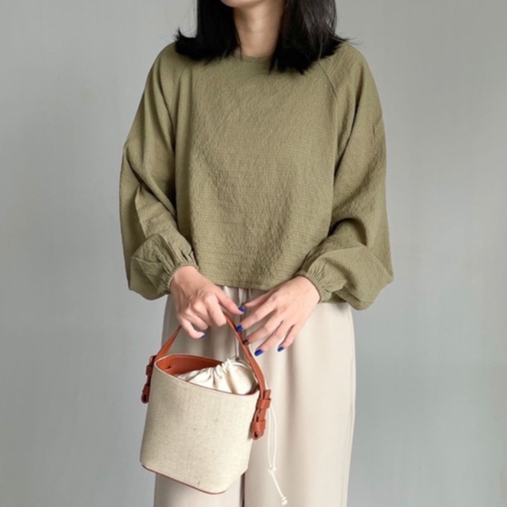 Kemeja Wanita Lengan Panjang Salur Terkini Original Cewek Polos Y2V8 Korea Terbaru Putih Terlaris Ke
