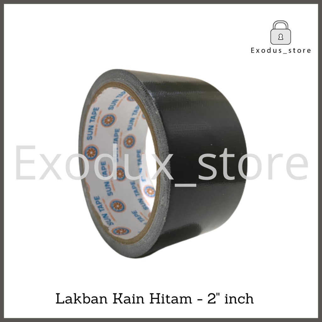 

Lakban hitam besar murah / lakban kain hitam / cloth tape / 48 mm x 8 meter