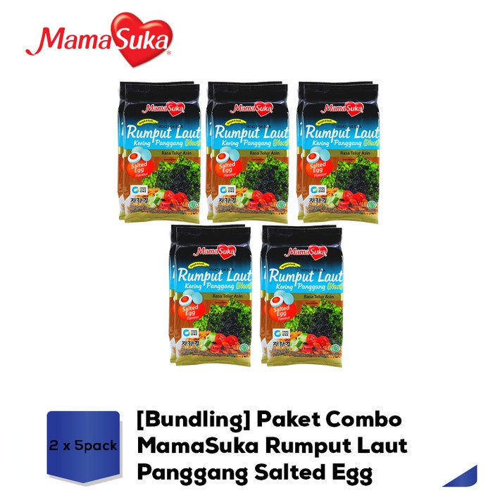 

54eh Bundling Paket Combo Mamasuka Rumput Laut Panggang Salted Egg - 5Pak 60Jh