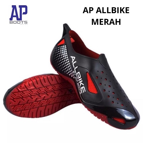 BISA COD - AP Boots All Bike Merah - Sepatu Berkendara Full Karet Tanpa Lem dan Tanpa Jahitan Size 39 - 43 - FANZ STORE