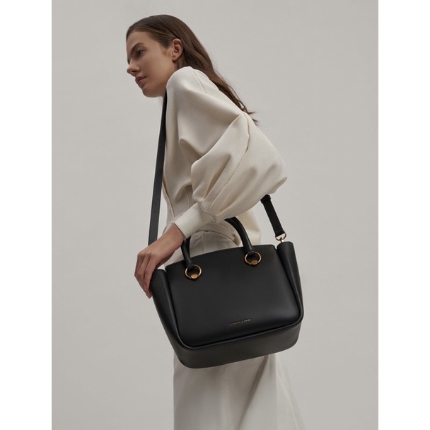 PRELOVED  Charles & Keith CK Bags - Hobo Ring Detail Large - Black