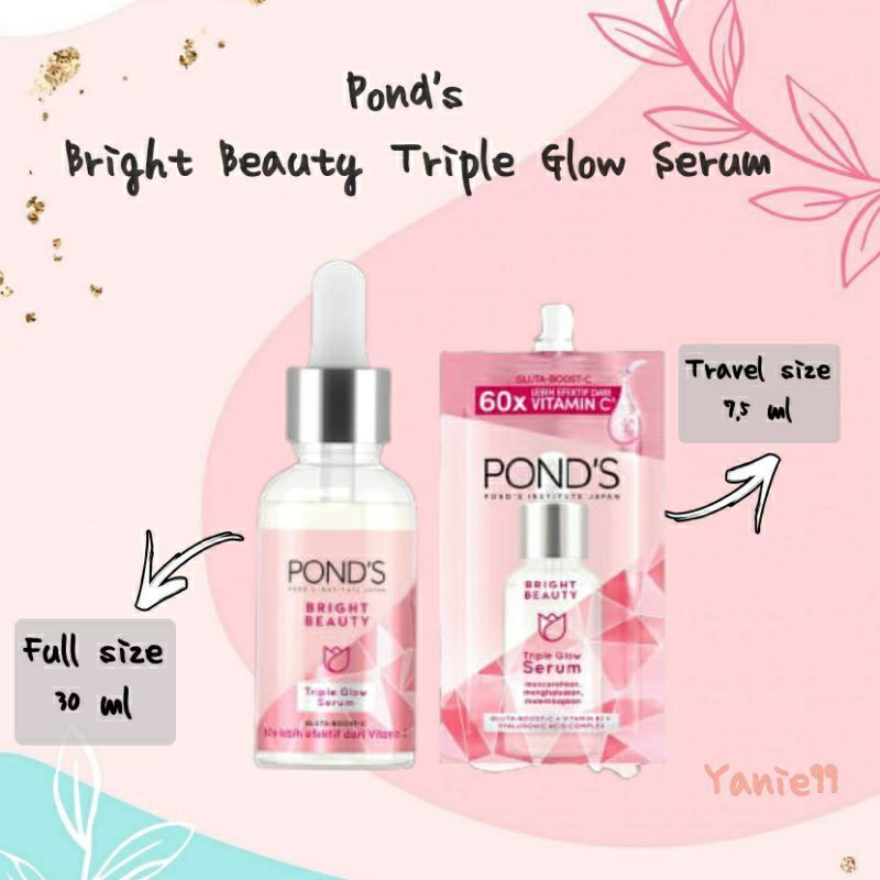 [ 30GR ] POND'S Bright Beauty Triple Glow Serum 30 gr & 7.5 gr || GARNIER Light Complete Vitamin C B