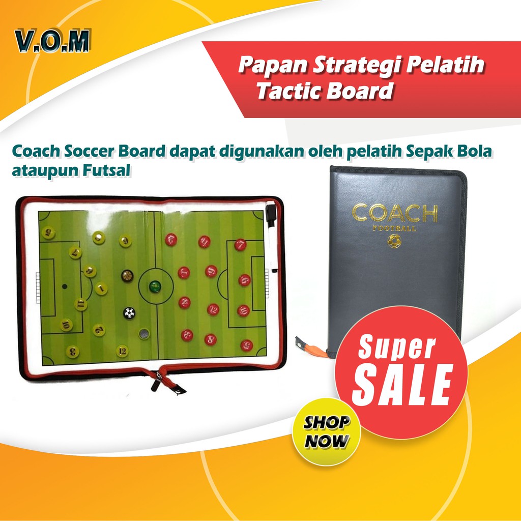 VOM Papan Strategi Pelatih Tactic Board Magnet Sepakbola Futsal Soccer 0473