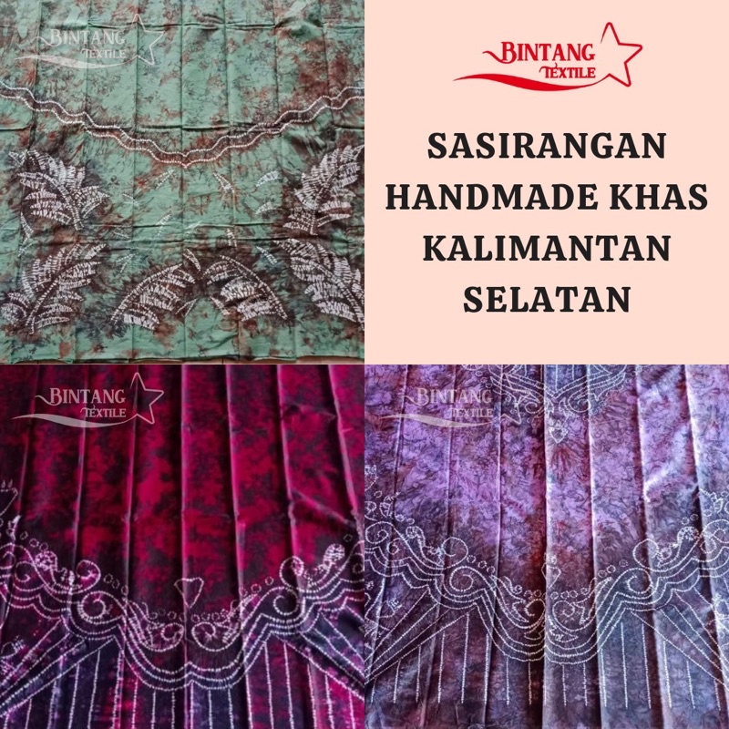 Kain Jumputan Sasirangan Etnik Khas Banjarmasin Handmade Asli Wanita Pria oleh-oleh Banjar Bahan Kat