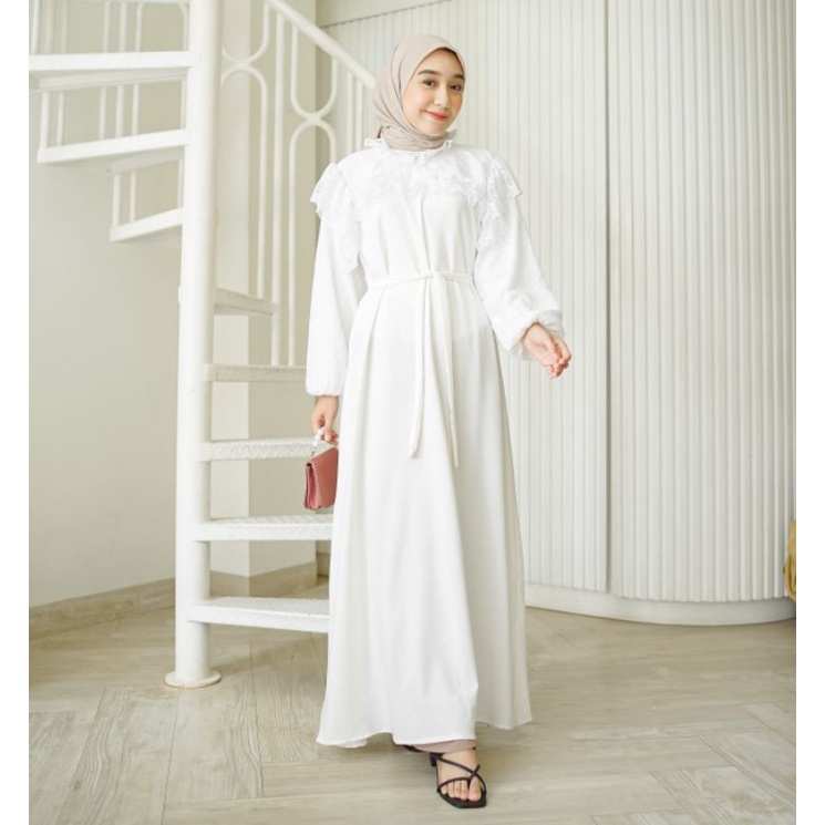 DA06 Raya Brukat Dress White