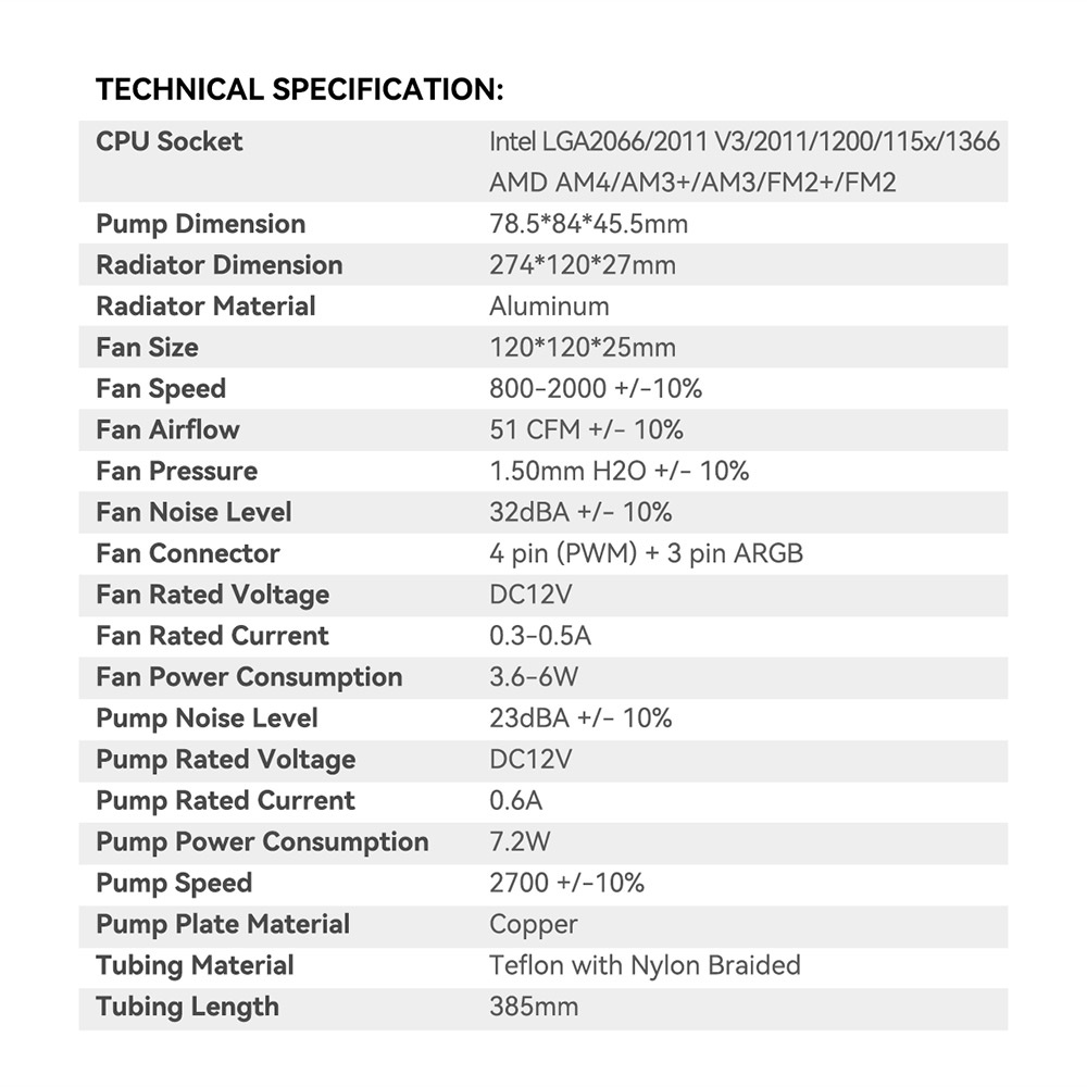 Fantech LC240 Polar AIO Water Cooling CPU Liquid Cooler