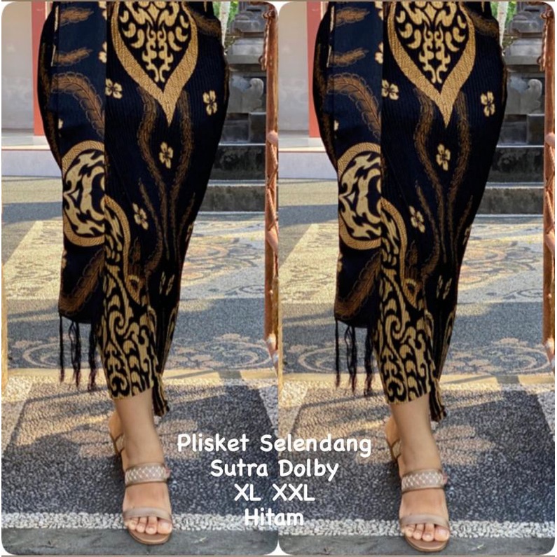 kamen jadi plisket sutra dolby set selendang