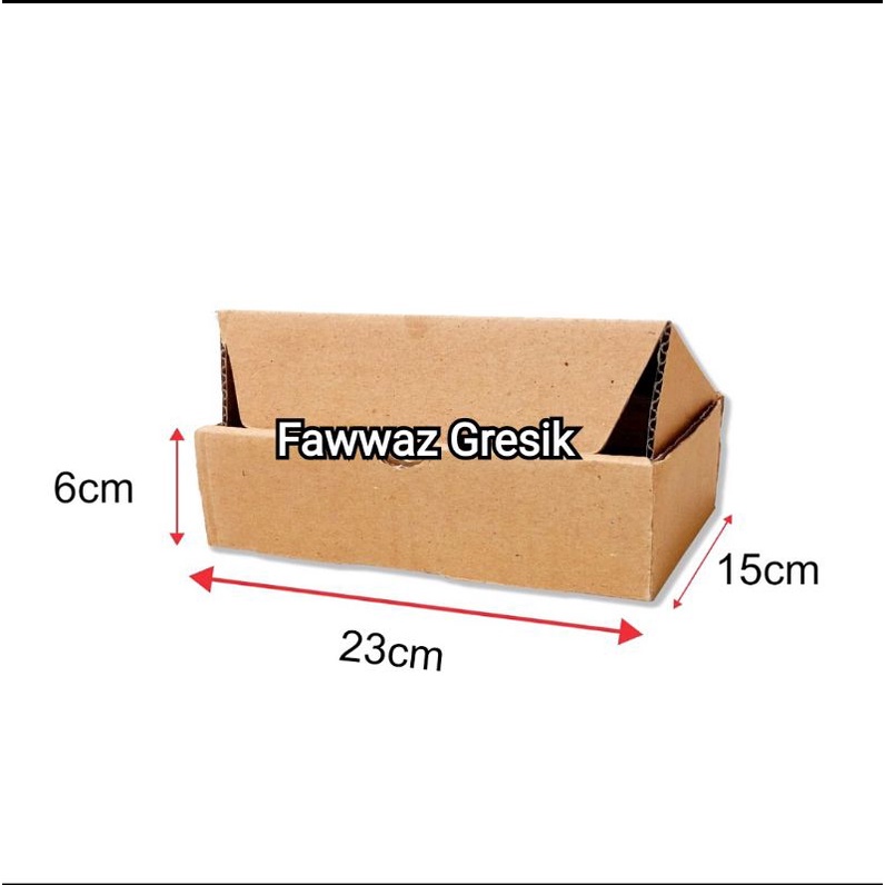 Box Kardus E-Flute Coklat Untuk Packaging Olshop Sovenir Baju Kotak Kado Hampers Snack 23x15x6 cm