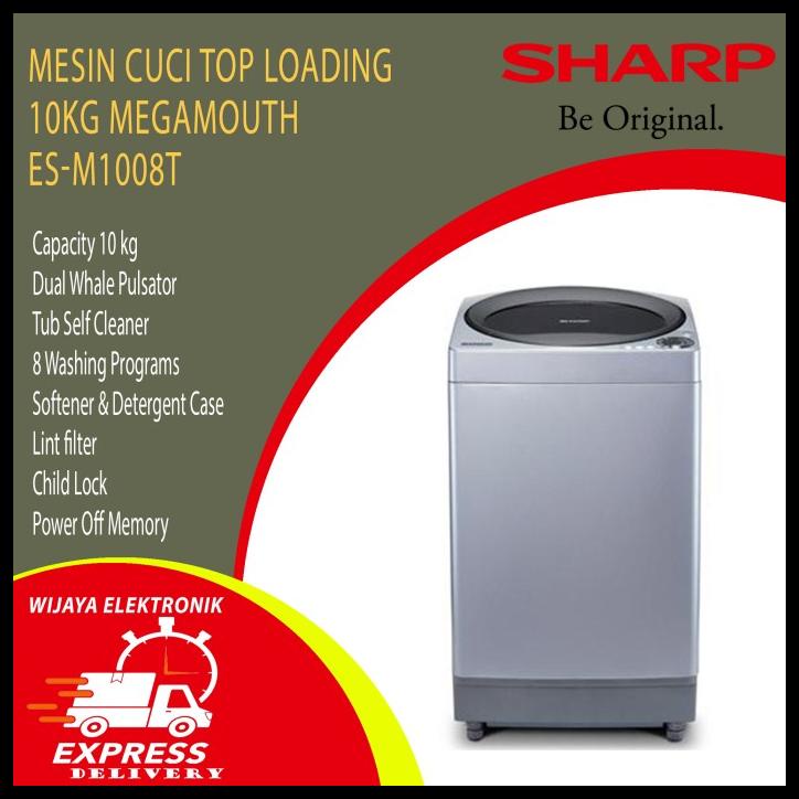 Jual New Mesin Cuci 1 Tabung Top Loading 10Kg Sharp Es-M1008T | Shopee ...