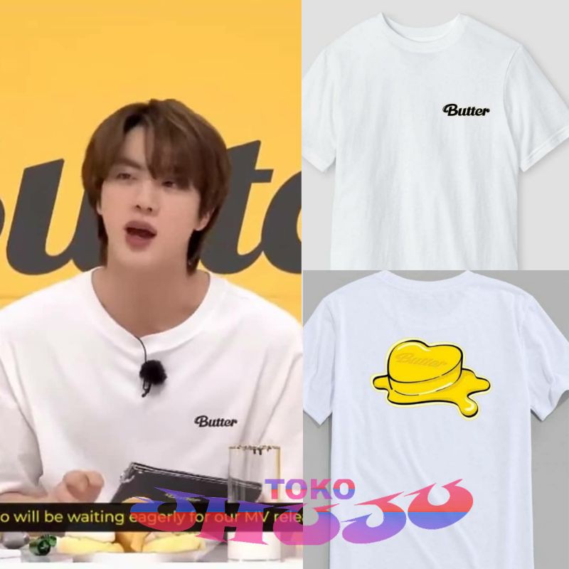 Baju T shirt BTS Jin BUTTER PRINTING BELAKANG / Kaos BTS jin suga kim taehyung