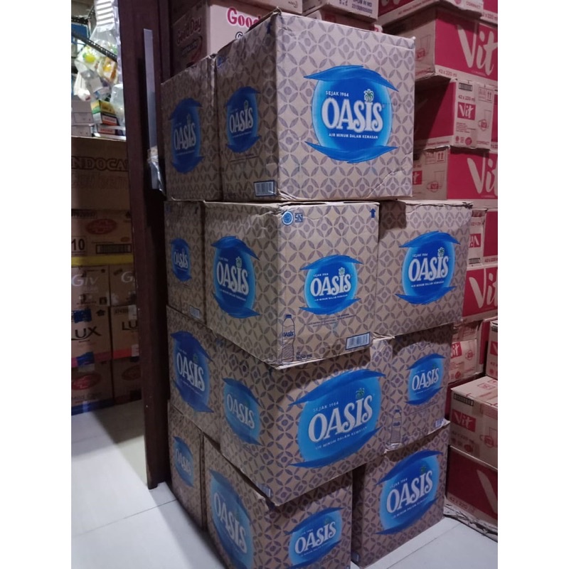 Air Mineral Minum Oasis Botol 600 ml isi 24 pcs 1 dus Khusus pengiriman Sameday atau Instant