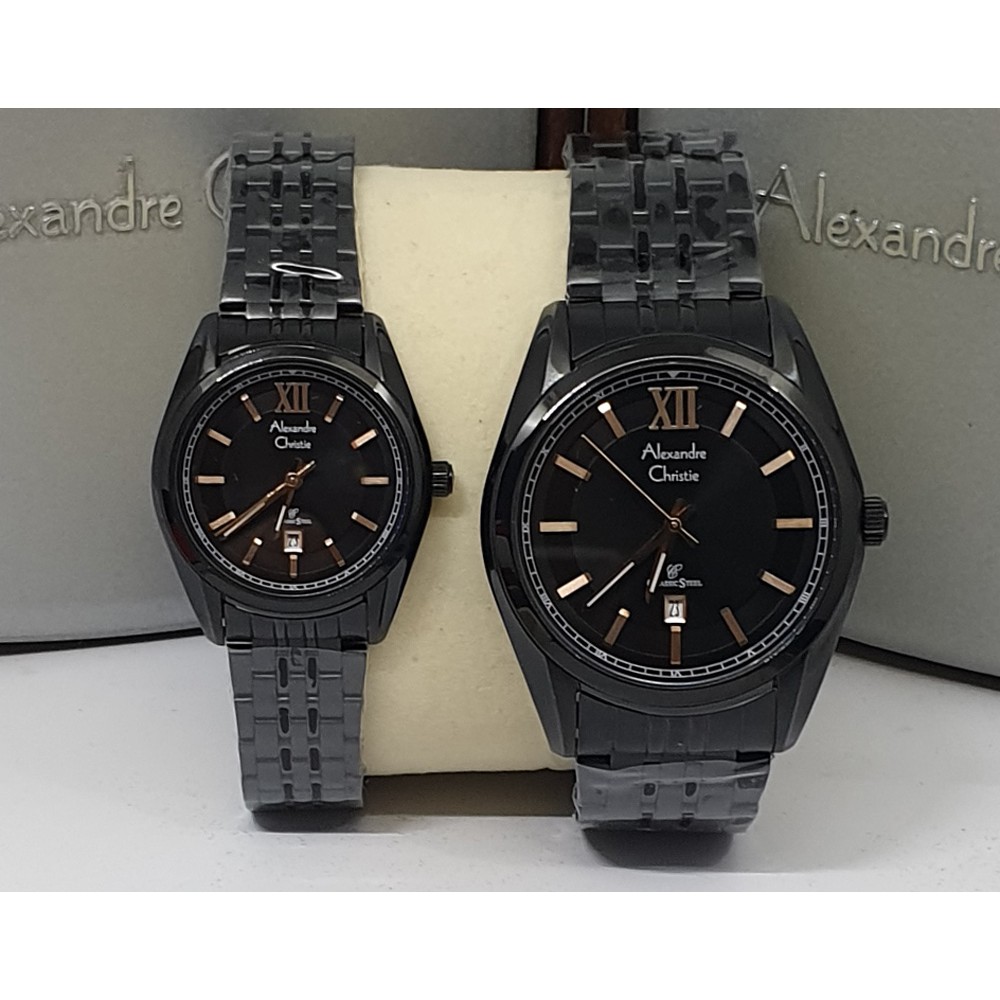 Alexandre Christie Ac 8501 / AC8501 Silver White Jam Tangan Couple (Bisa Beli Satuan)  Original