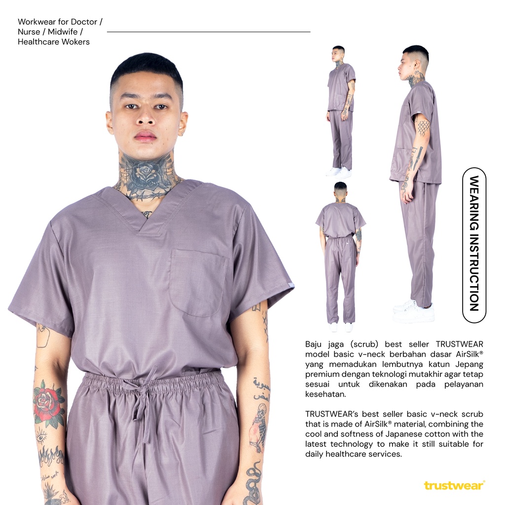 Doctor’s Scrub/Set Baju Celana Jaga  OKA OK Perawat/Dokter Lengan Pendek IV