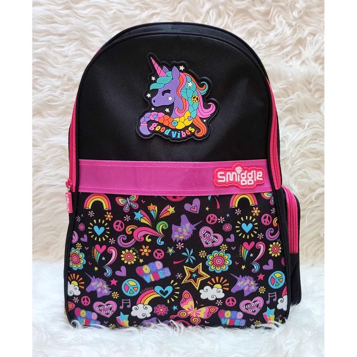 TERBARU Tas Sekolah SD SMP Ransel Sekolah backpack Smiggle KW Super Premium - Unicorn Black