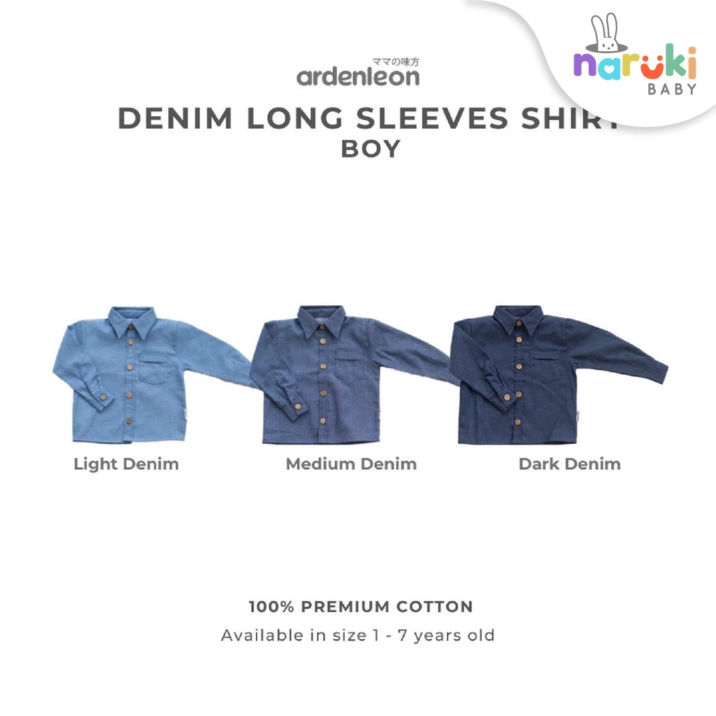 Ardenleon Denim Long Sleeve Boy Arden Leon Baju Kemeja Panjang Anak Laki-laki