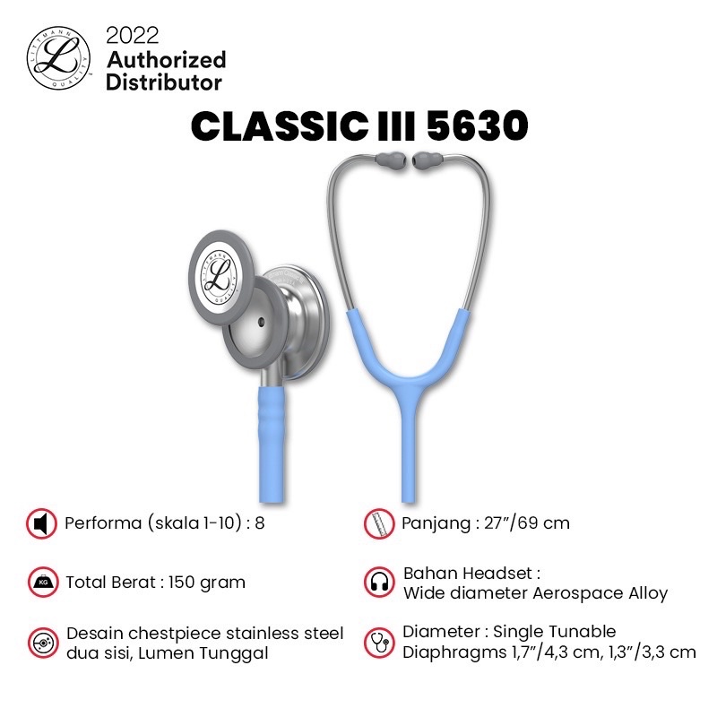 STETOSKOP CLASSIC III CEIL BLUE 5630 3M LITTMANN CLASSIC 3 LITTMAN LITMANN LITMAN STETOSCOPE